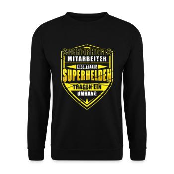 Security Sicherheitsmitarbeiter Arbeit Geschenk - Unisex Pullover - Schwarz - Vorne - Alina (178cm) & Michal (187cm)