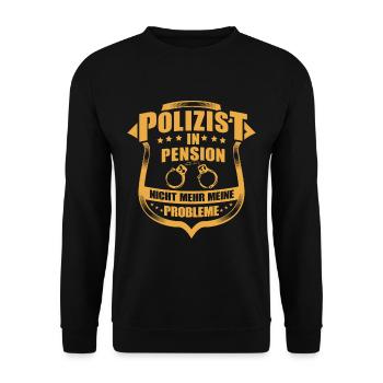 Lustig Polizei Rente Polizist Spruch Geschenk - Unisex Pullover - Schwarz - Vorne - Alina (178cm) & Michal (187cm)