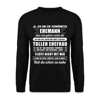 Lustiger Valentinstag Liebes Spruch Geschenk - Unisex Pullover - Schwarz - Vorne - Alina (178cm) & Michal (187cm)