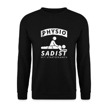 Physio Physiotherapie Ausbildung Krankengymnastik - Unisex Pullover - Schwarz - Vorne - Alina (178cm) & Michal (187cm)