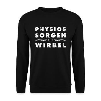 Physiotherapie Ausbildung Spruch Krankengymnastik - Unisex Pullover - Schwarz - Vorne - Alina (178cm) & Michal (187cm)