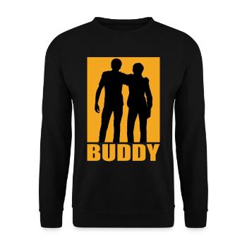 Buddy design - Unisex Sweatshirt - black - Front - Alina (178cm) & Michal (187cm)