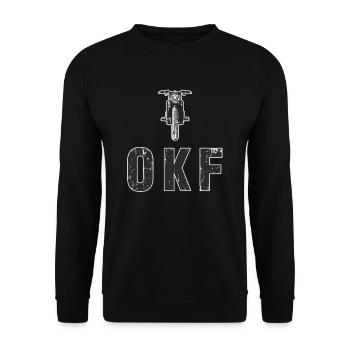 Mofa Mofaroller Mokick OKM Roller - Unisex Pullover - Schwarz - Vorne - Alina (178cm) & Michal (187cm)