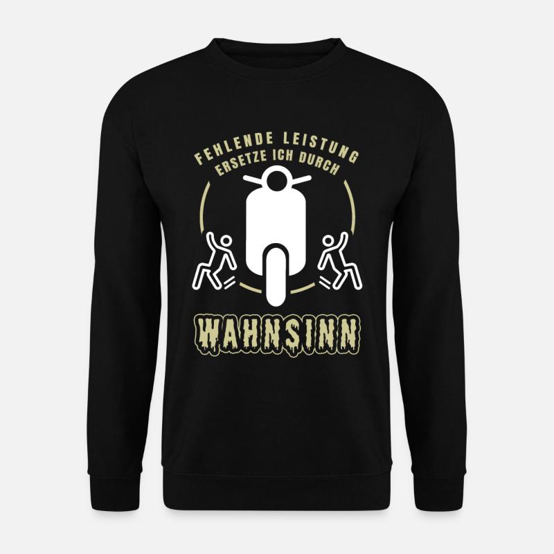 Witziger Roller Spruch Rollerfahrer Zweirad - Unisex Pullover - Schwarz