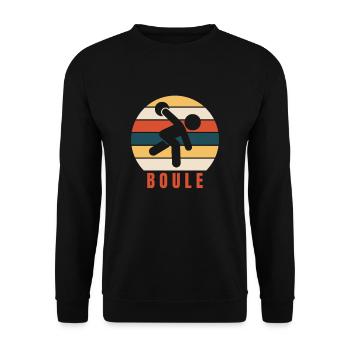 Boule Boccia Petanque Boulekugeln Retro Vintage - Unisex Pullover - Schwarz - Vorne - Alina (178cm) & Michal (187cm)