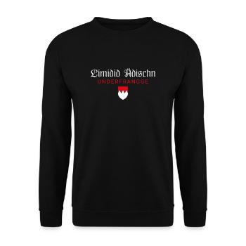 Franken Wappen fränkischer Dialekt Unterfranke - Unisex Pullover - Schwarz - Vorne - Alina (178cm) & Michal (187cm)