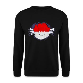 Franken Wappen fränkisch - Unisex Pullover - Schwarz - Vorne - Alina (178cm) & Michal (187cm)