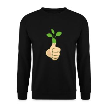 Garten Grüner Daumen Hobbygärtner Kleingarten - Unisex Pullover - Schwarz - Vorne - Alina (178cm) & Michal (187cm)