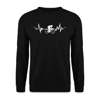 My Cycling Heart Beat Tea Heartbeat - Unisex Sweatshirt - black - Front - Alina (178cm) & Michal (187cm)