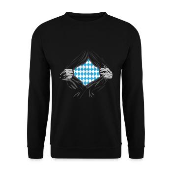 Bayern Wappen stolzer Bayer Blauweiß Bayern Karo - Unisex Pullover - Schwarz - Vorne - Alina (178cm) & Michal (187cm)