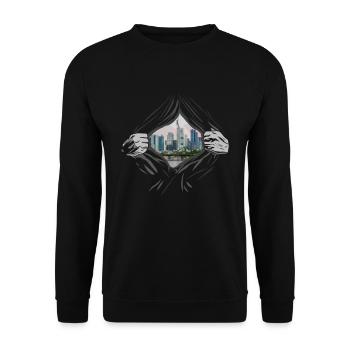 Francfort - Sweat-shirt Unisexe - noir - Devant - Alina (178cm) & Michal (187cm)