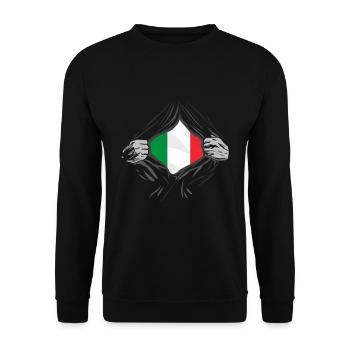 Drapeau italien italien Italie - Sweat-shirt Unisexe - noir - Devant - Alina (178cm) & Michal (187cm)