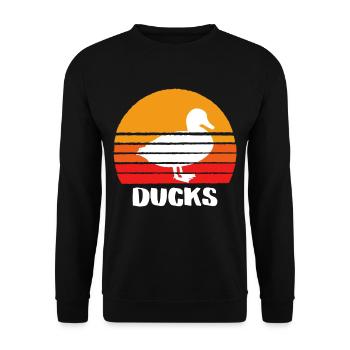 DUCKS T SHIRT Men And Women - Unisex Sweatshirt - black - Front - Alina (178cm) & Michal (187cm)
