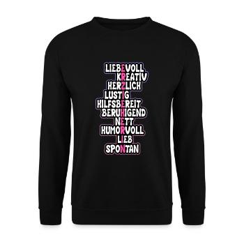 Lustiges Erzieherin Kinder Kindergarten Geschenk - Unisex Pullover - Schwarz - Vorne - Alina (178cm) & Michal (187cm)