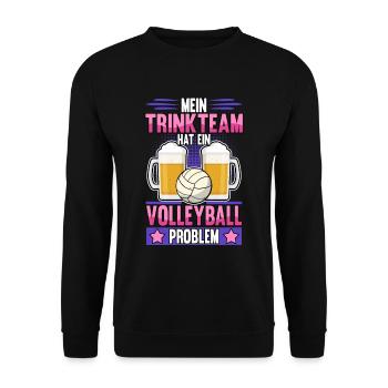 Volleyball Lustig Spruch Hobby Sport Geschenk Geek - Unisex Pullover - Schwarz - Vorne - Alina (178cm) & Michal (187cm)