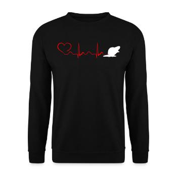Heartbeat Bever T shirt - Unisex Sweatshirt - black - Front - Alina (178cm) & Michal (187cm)
