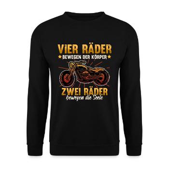 Lustig Motorrad Bike Geschenk Spruch Sarkastisch - Unisex Pullover - Schwarz - Vorne - Alina (178cm) & Michal (187cm)