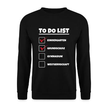 Lustig Grundschule Gymnasium Oberschule Geschenk - Unisex Pullover - Schwarz - Vorne - Alina (178cm) & Michal (187cm)