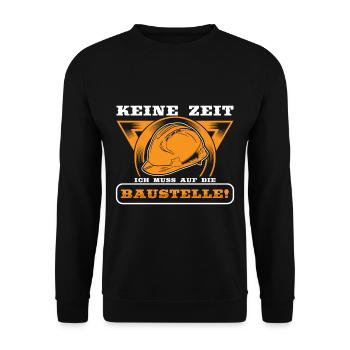 Bau Bauarbeiter Baumeister Baustelle Geschenk - Unisex Pullover - Schwarz - Vorne - Alina (178cm) & Michal (187cm)