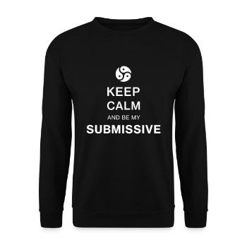 BDSM Submissive Keep Calm Fetish Sub Dom Femdom - Unisex Sweatshirt - black - Front - Alina (178cm) & Michal (187cm)