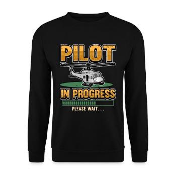 Cadeau drôle de pilote d'hélicoptère d'hélicoptère - Sweat-shirt Unisexe - noir - Devant - Alina (178cm) & Michal (187cm)