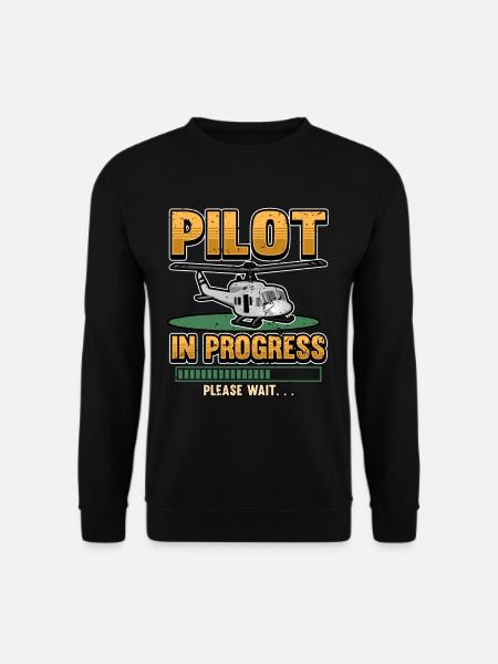 Funny helicopter helicopter pilot gift - Unisex Sweatshirt - black