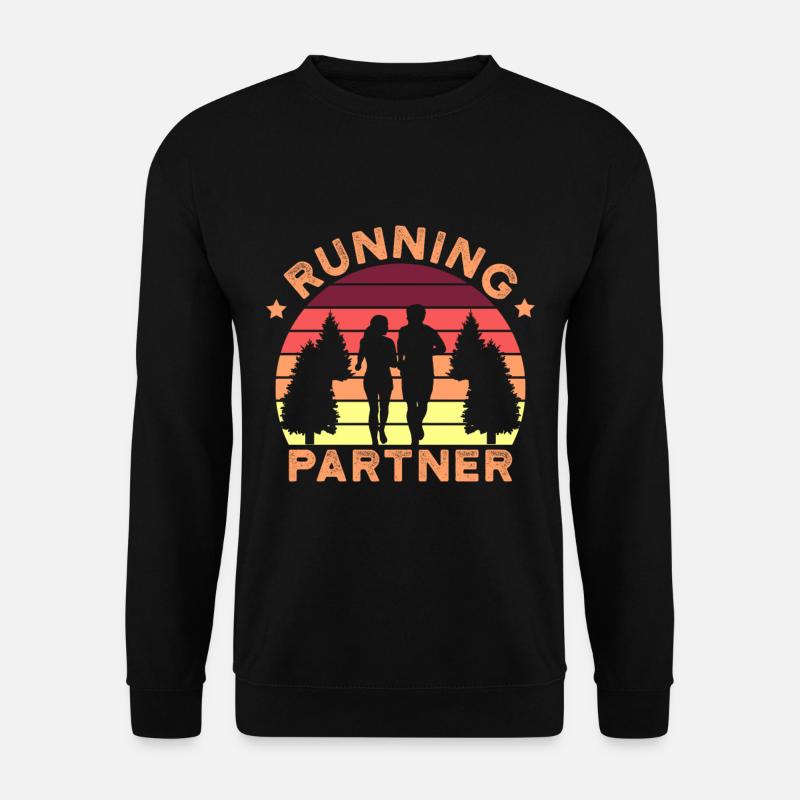 Lustig Laufpartner Joggen Sport Laufen Geschenk - Unisex Pullover - Schwarz