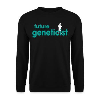 Future Geneticist - Unisex Pullover - Schwarz - Vorne - Alina (178cm) & Michal (187cm)