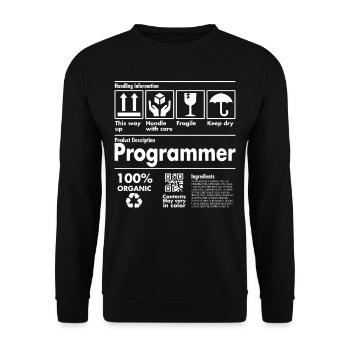 Product Description T-Shirt - Programmer Edition - Unisex Pullover - Schwarz - Vorne - Alina (178cm) & Michal (187cm)