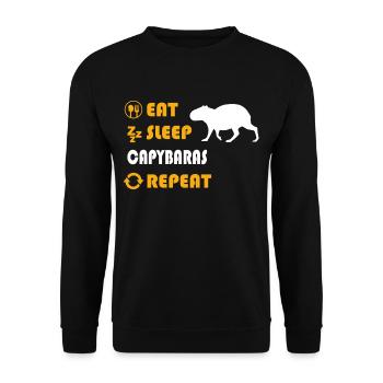 Eat. Sleep. Capybaras. Repeat. - Unisex Pullover - Schwarz - Vorne - Alina (178cm) & Michal (187cm)