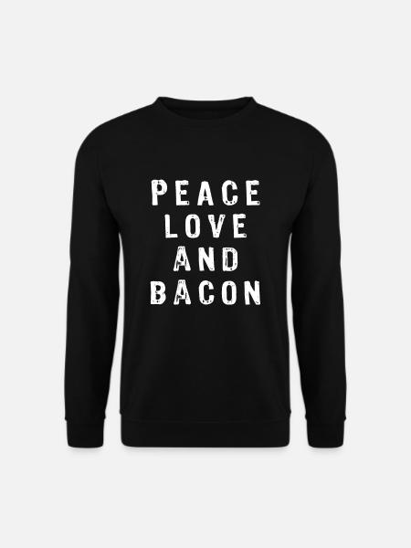 Amour de paix et bacon - Sweat-shirt Unisexe - noir