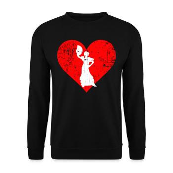 I LOVE FLAMENCO - Unisex Sweatshirt - black - Front - Alina (178cm) & Michal (187cm)