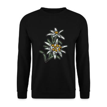 Edelweiss flower Alps mountains - Unisex Sweatshirt - black - Front - Alina (178cm) & Michal (187cm)