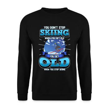 Funny ski skier mountains skiing saying gift - Unisex Sweatshirt - black - Front - Alina (178cm) & Michal (187cm)