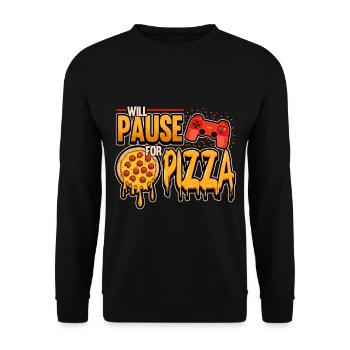 Gamer drôle sort pizza parieur cadeau Geek - Sweat-shirt Unisexe - noir - Devant - Alina (178cm) & Michal (187cm)