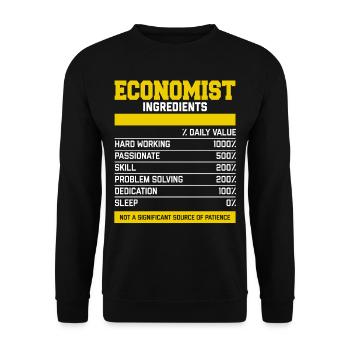 Great Economist Ingredients T-Shirt - Unisex Sweatshirt - black - Front - Alina (178cm) & Michal (187cm)