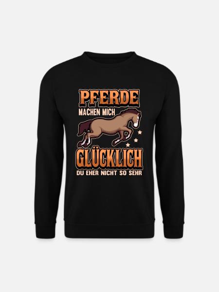 Pferd Lustig Spruch Reiten Reiter Hengst Geschenk - Unisex Pullover - Schwarz