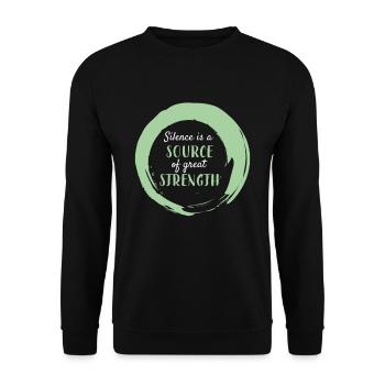 Zen Kreis Symbol Ruhe Kraft Meditation Geschenk - Unisex Pullover - Schwarz - Vorne - Alina (178cm) & Michal (187cm)