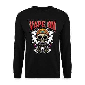 Vape Dampfen Dampfer Vaping Spruch Geschenk - Unisex Pullover - Schwarz - Vorne - Alina (178cm) & Michal (187cm)