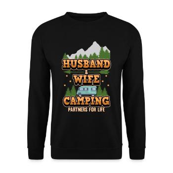 Camping husband wife saying camping gift - Unisex Sweatshirt - black - Front - Alina (178cm) & Michal (187cm)
