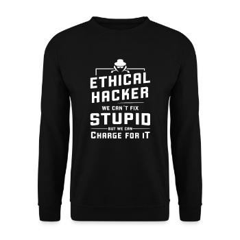 Ethischer Hacker White Hat Hacker Cybersicherheit - Unisex Pullover - Schwarz - Vorne - Alina (178cm) & Michal (187cm)