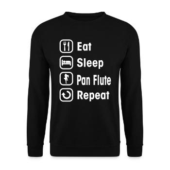 pan flute - Unisex Sweatshirt - black - Front - Alina (178cm) & Michal (187cm)