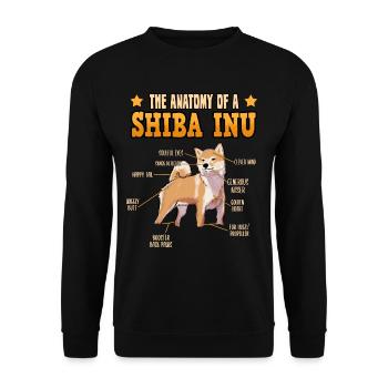 Cadeau d'anatomie d'amant de chien de Shiba Inus de chien - Sweat-shirt Unisexe - noir - Devant - Alina (178cm) & Michal (187cm)