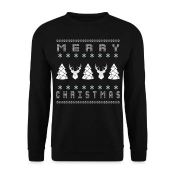 Ugly Christmas - Unisex Pullover - Schwarz - Vorne - Alina (178cm) & Michal (187cm)
