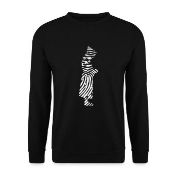Monk Fingerprint - Unisex Sweatshirt - black - Front - Alina (178cm) & Michal (187cm)