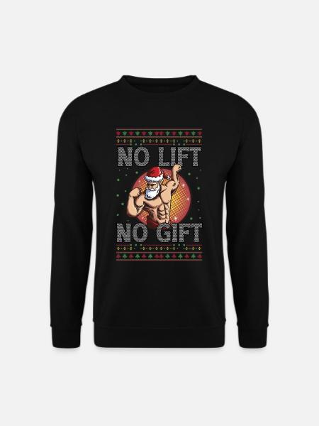 Ugly Christmas Fitness Sport Gym Weihnachtsmann - Unisex sweater - sort