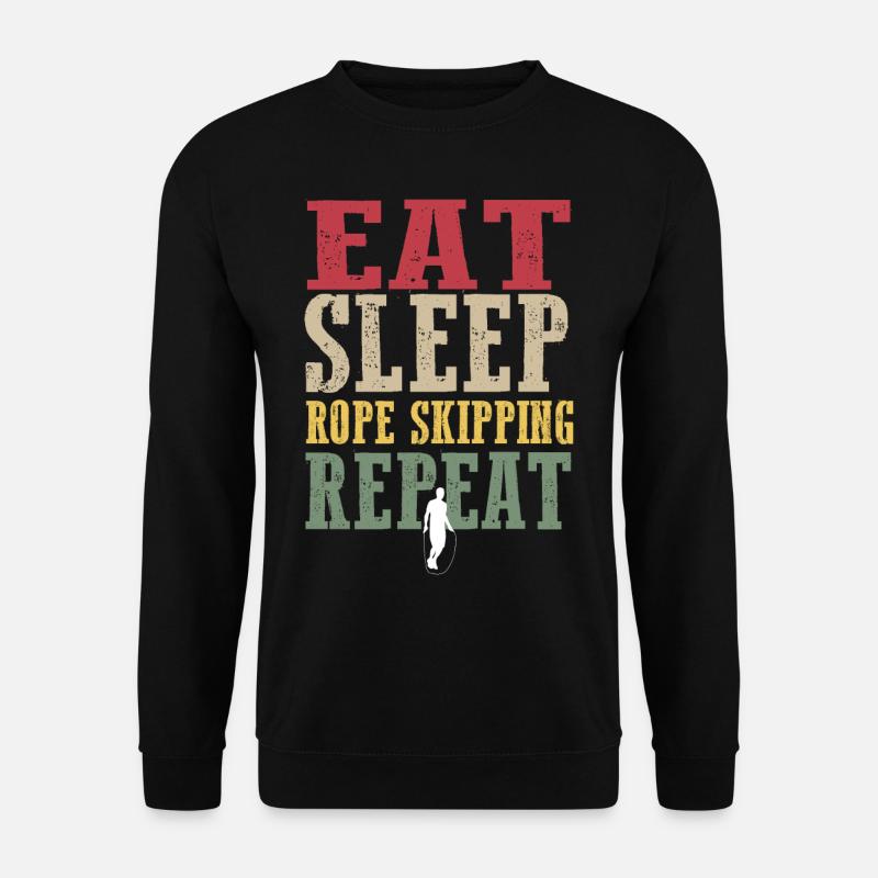 Distressed Rope Skipping Tee Shirt - Unisex Sweatshirt - black