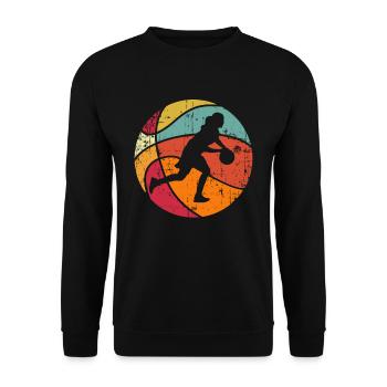 Basketball Frauenmannschaft Frauen Retro Vintage - Unisex Pullover - Schwarz - Vorne - Alina (178cm) & Michal (187cm)