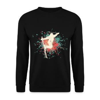 Funny ski skier mountains skiing saying gift - Unisex Sweatshirt - black - Front - Alina (178cm) & Michal (187cm)