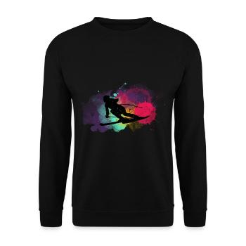 Funny ski skier mountains skiing saying gift - Unisex Sweatshirt - black - Front - Alina (178cm) & Michal (187cm)
